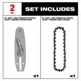 Milwaukee 49-16-2843 6 in. 3/8 in. Low Profile Pitch 0.043 in. Gauge Saw Chain and Guide Bar Set (2 Pc) - 2