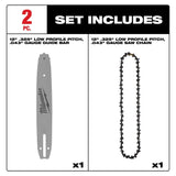 Milwaukee 49-16-2846 12 in .325 Low Profile Pitch .043 Gauge Saw Chain and Guide Bar Set (2 Pc) - 2