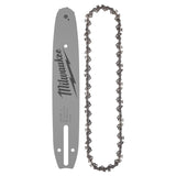 Milwaukee 49-16-2849 10 in 3/8 Low Profile Pitch 0.043 in Gauge Saw Chain and Guide Bar Set (2 Piece)