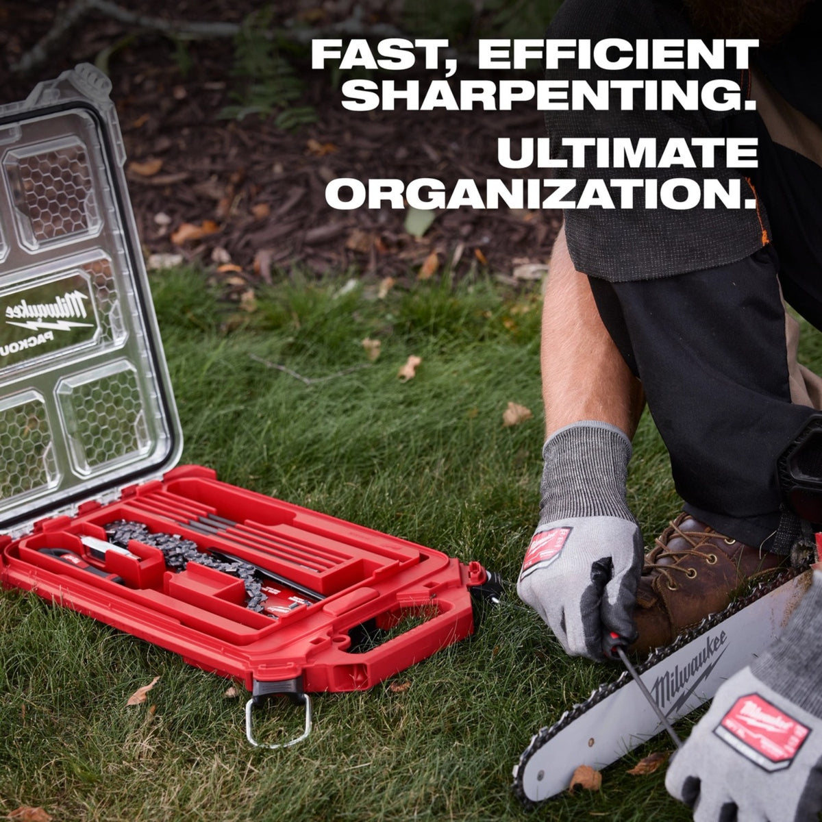 Milwaukee 49-16-2880 Saw Chain Sharpening Set with PACKOUT Low-Profile Organizer (9 Piece) - 4
