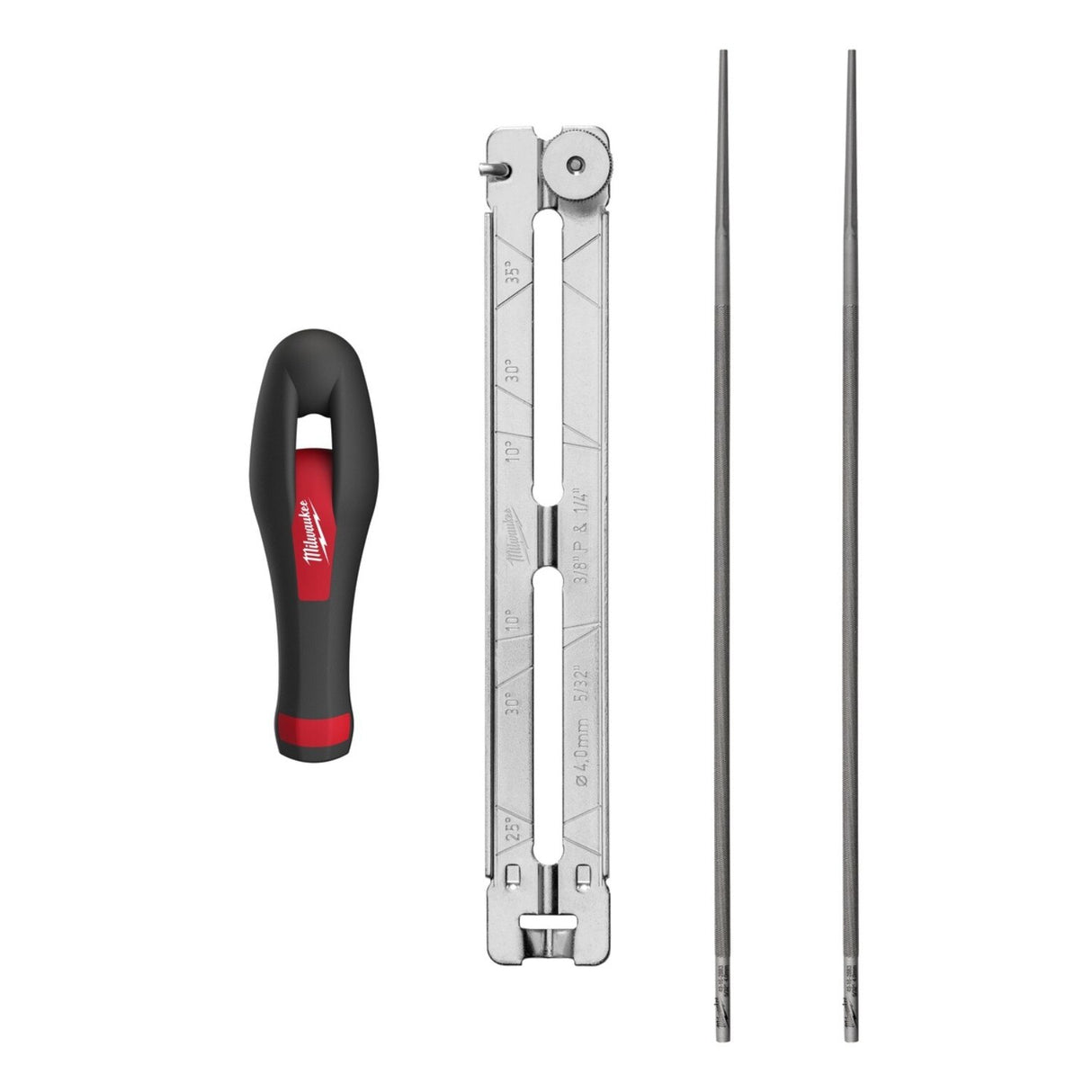 Milwaukee 49-16-2881 Saw Chain Sharpening Set with 5/32 Inch Round Files and Angle Guide (4 Piece)
