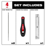 Milwaukee 49-16-2881 Saw Chain Sharpening Set with 5/32 Inch Round Files and Angle Guide (4 Piece) - 2