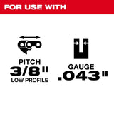 Milwaukee 49-16-2885 11/64 Inch Round File for Saw Chain for 3/8 Low Profile .043 Gauge (6 Pack) - 3