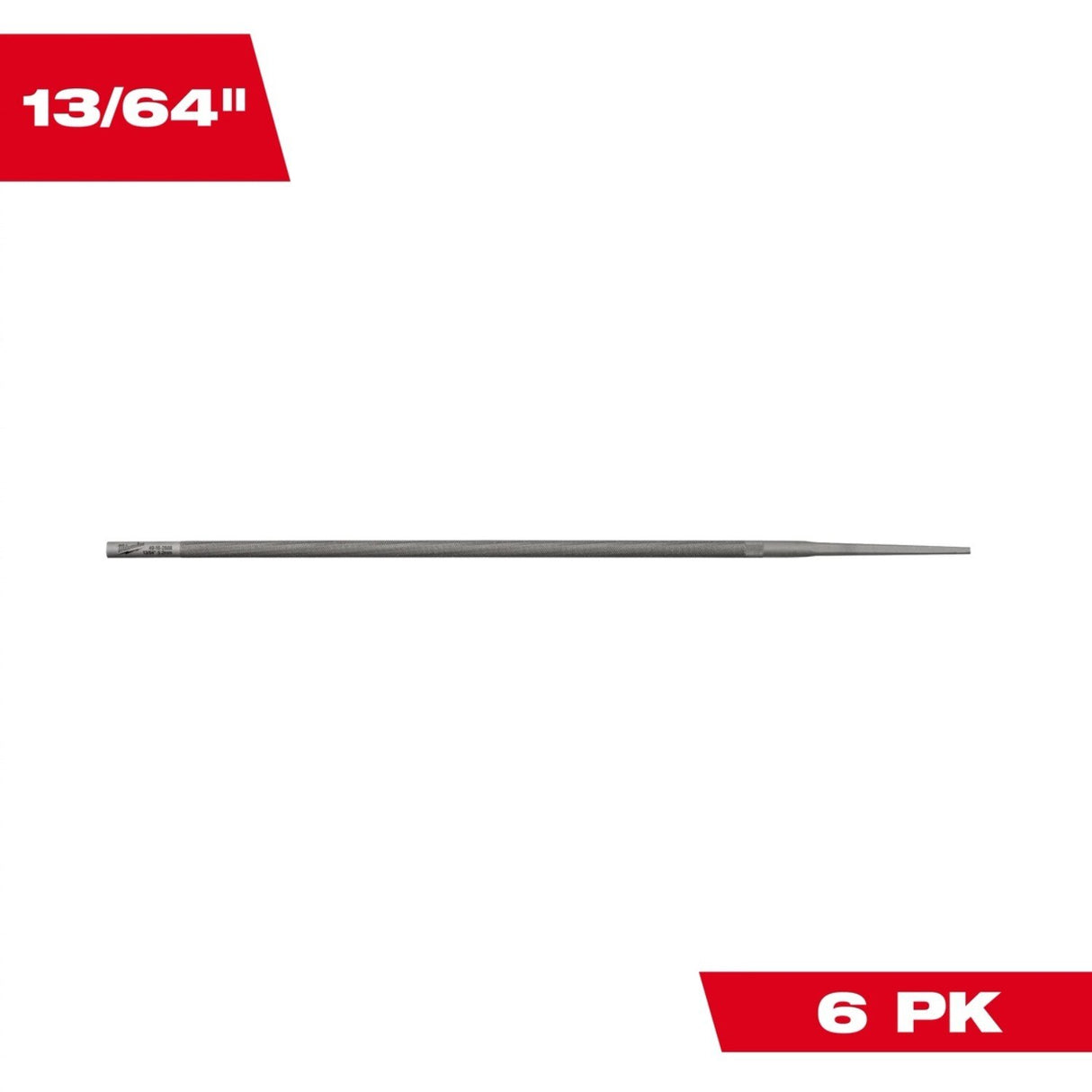 Milwaukee 49-16-2888 13/64 Inch Round File for Saw Chain for 3/8 Inch Pitch (6 Pack) - 2