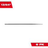 Milwaukee 49-16-2888 13/64 Inch Round File for Saw Chain for 3/8 Inch Pitch (6 Pack) - 2