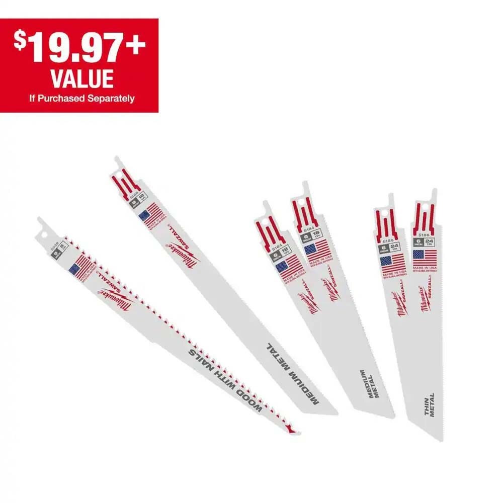 Milwaukee 49-22-1306A 6PC BIM SZ + NITRUS TORCH Reciprocating Blade Set - 2