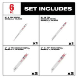 Milwaukee 49-22-1306A 6PC BIM SZ + NITRUS TORCH Reciprocating Blade Set - 3