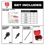 Milwaukee 49-22-4001 10 PC HOLE DOZER HVAC Hole Saw Kit - 2