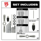 Milwaukee 49-22-5602 15PC SAE Tap and Die Set with Hex-LOK 2-in-1 Handle - 2