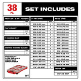 Milwaukee 49-22-5603 38PC Metric Tap & Die PACKOUT Set w/ Hex-LOK 2-in-1 Handle - 2