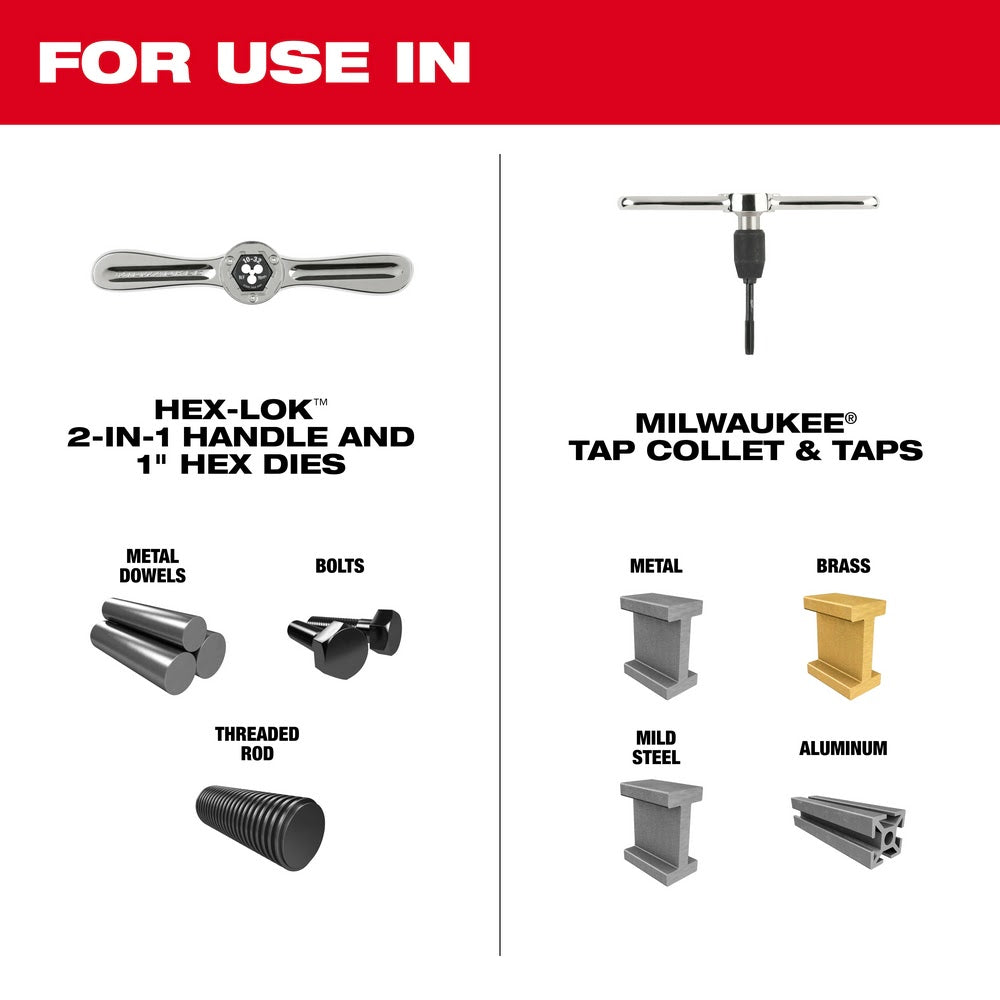 Milwaukee 49-22-5603 38PC Metric Tap & Die PACKOUT Set w/ Hex-LOK 2-in-1 Handle - 3