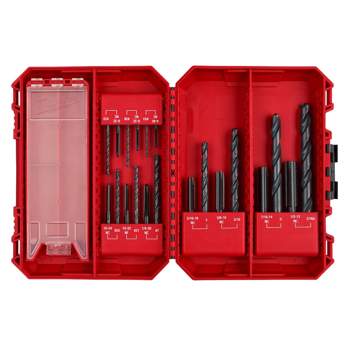 Milwaukee 49-22-5612 SAE Straight Flute Plug Tap and Drill Bit Set with Case (20 Piece Set)