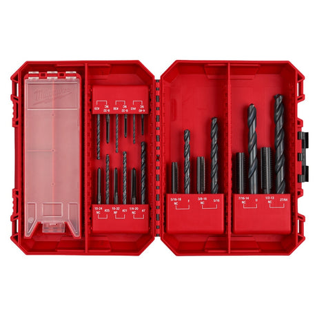 Milwaukee 49-22-5612 SAE Straight Flute Plug Tap and Drill Bit Set with Case (20 Piece Set)