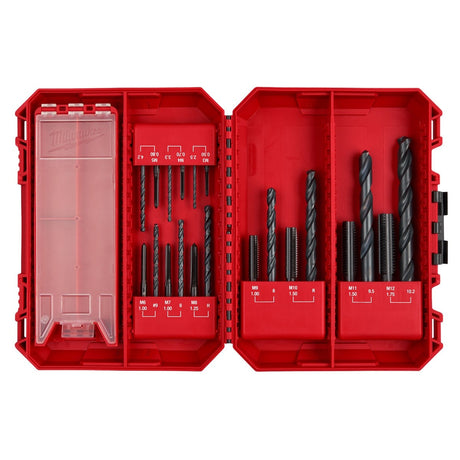 Milwaukee 49-22-5613 M3 to M12 Metric Straight Flute Plug Tap and Drill Bit Set (20 Piece)