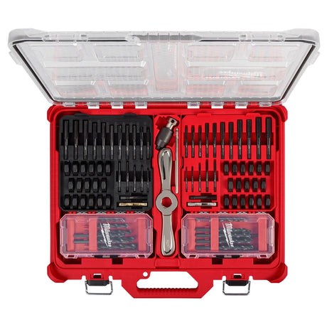 Milwaukee 49-22-5614 SAE and Metric Tap and Die PACKOUT Set with HEX-LOK 2-in-1 Handle (107 Piece)