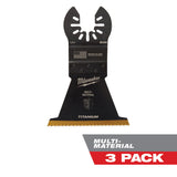 Milwaukee  49-25-1243 Milwaukee® OPEN-LOK™ 2-1/2" TITANIUM ENHANCED BI-METAL MULTI-MATERIAL BLADES 3PK