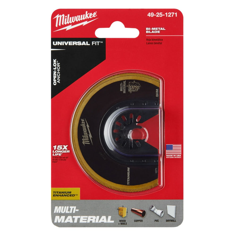 Milwaukee  49-25-1271 Milwaukee® OPEN-LOK™ 3-1/2" TITANIUM ENHANCED BI-METAL SEGMENTED BLADE 1PK - 14