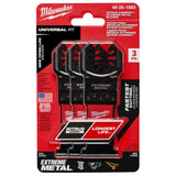 Milwaukee 49-25-1563 NITRUS CARBIDE Extreme Metal Universal Fit OPEN-LOK Multi-Tool Blade 3PK - 11