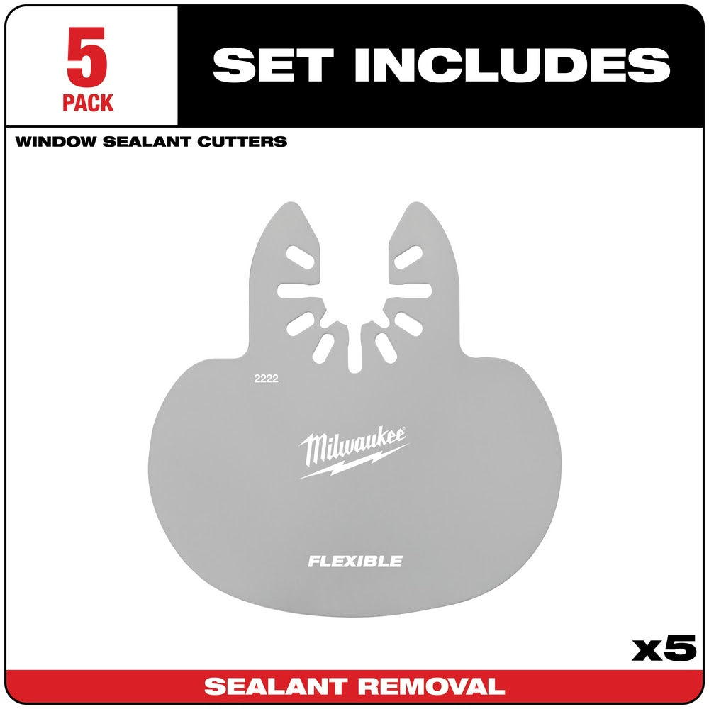 Milwaukee  49-25-2222 Milwaukee® OPEN-LOK™ MUSHROOM SEALANT SCRAPER BLADE 5PK - 5