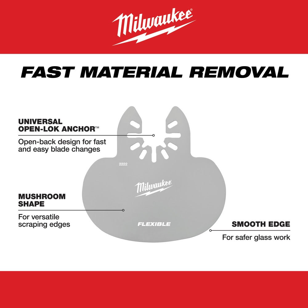 Milwaukee  49-25-2222 Milwaukee® OPEN-LOK™ MUSHROOM SEALANT SCRAPER BLADE 5PK - 7