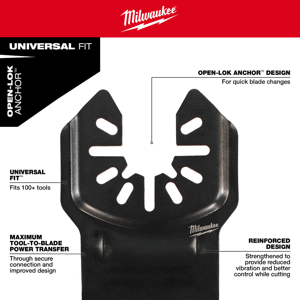 Milwaukee 49-25-2251 OPEN-LOK DIAMOND MAX Diamond Grit Grout Removal Multi-Tool Plunge Blade - 4