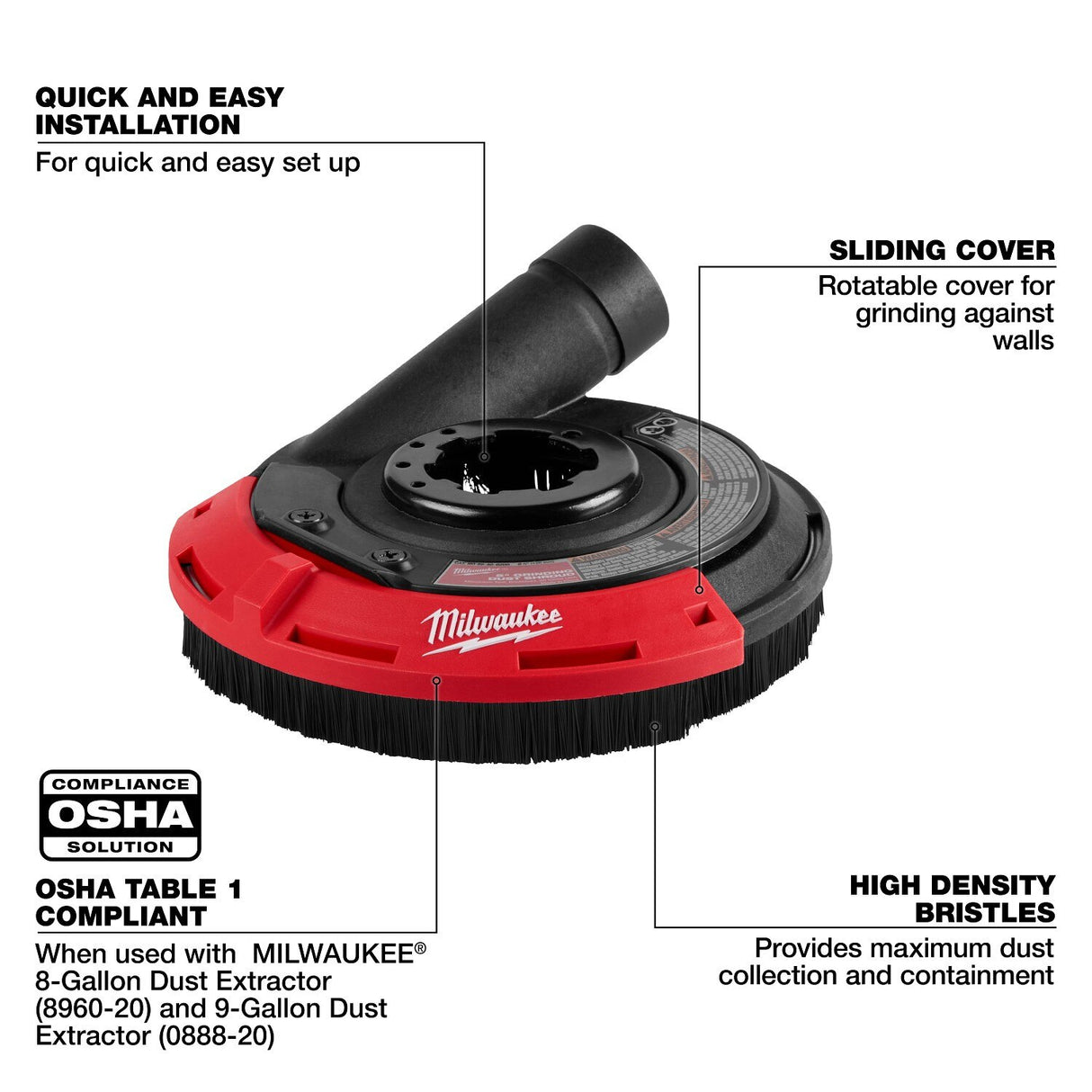 Milwaukee 49-40-6200 4-1/2" to 5" Surface Grinding Dust Shroud for Angle Grinders - 4