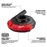 Milwaukee 49-40-6220 7" Surface Grinding Dust Shroud for OSHA Table 1 Dust Control - 4