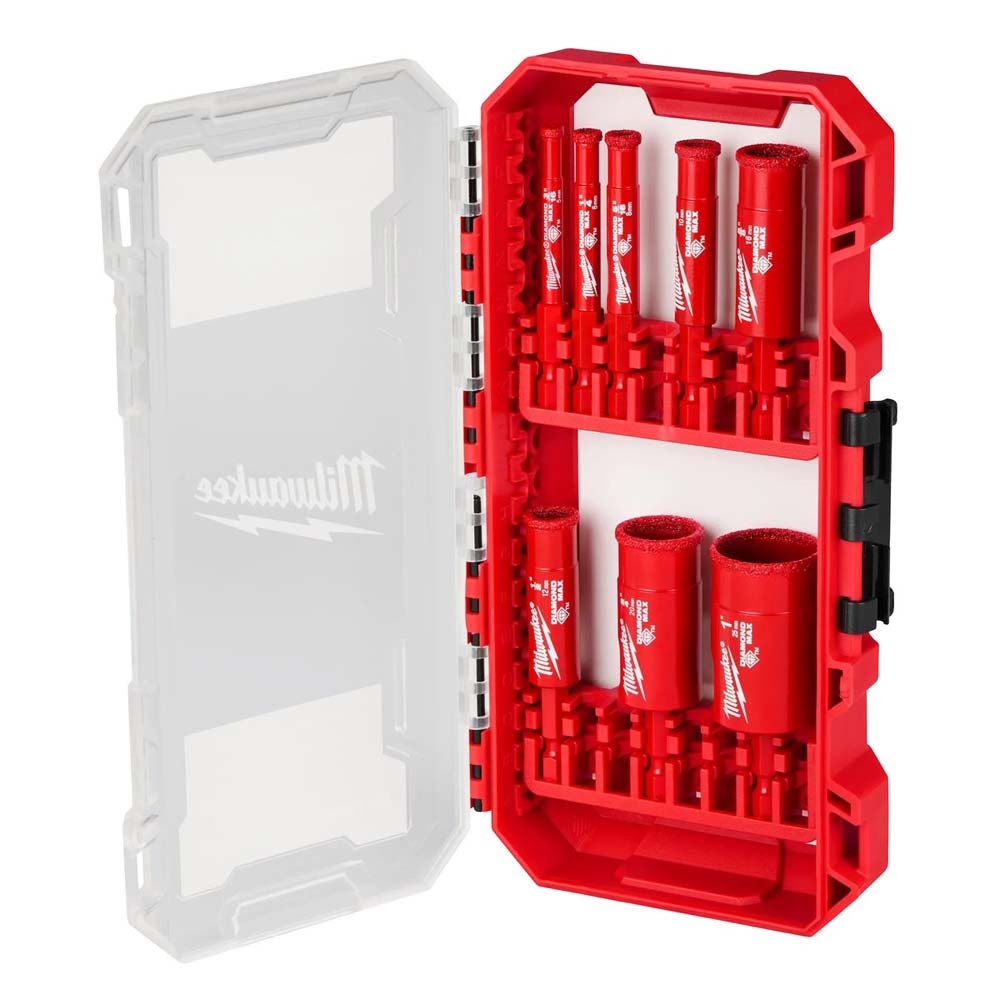 Milwaukee 49-56-0570 Diamond Max Hole Saw Bit Set - 8 Piece for Porcelain and Tile