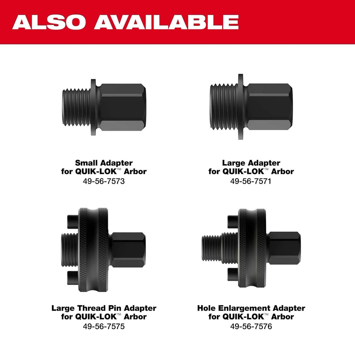 Milwaukee 49-56-7555 7/16" QUIK-LOK Arbor Set (5 Piece) - 12
