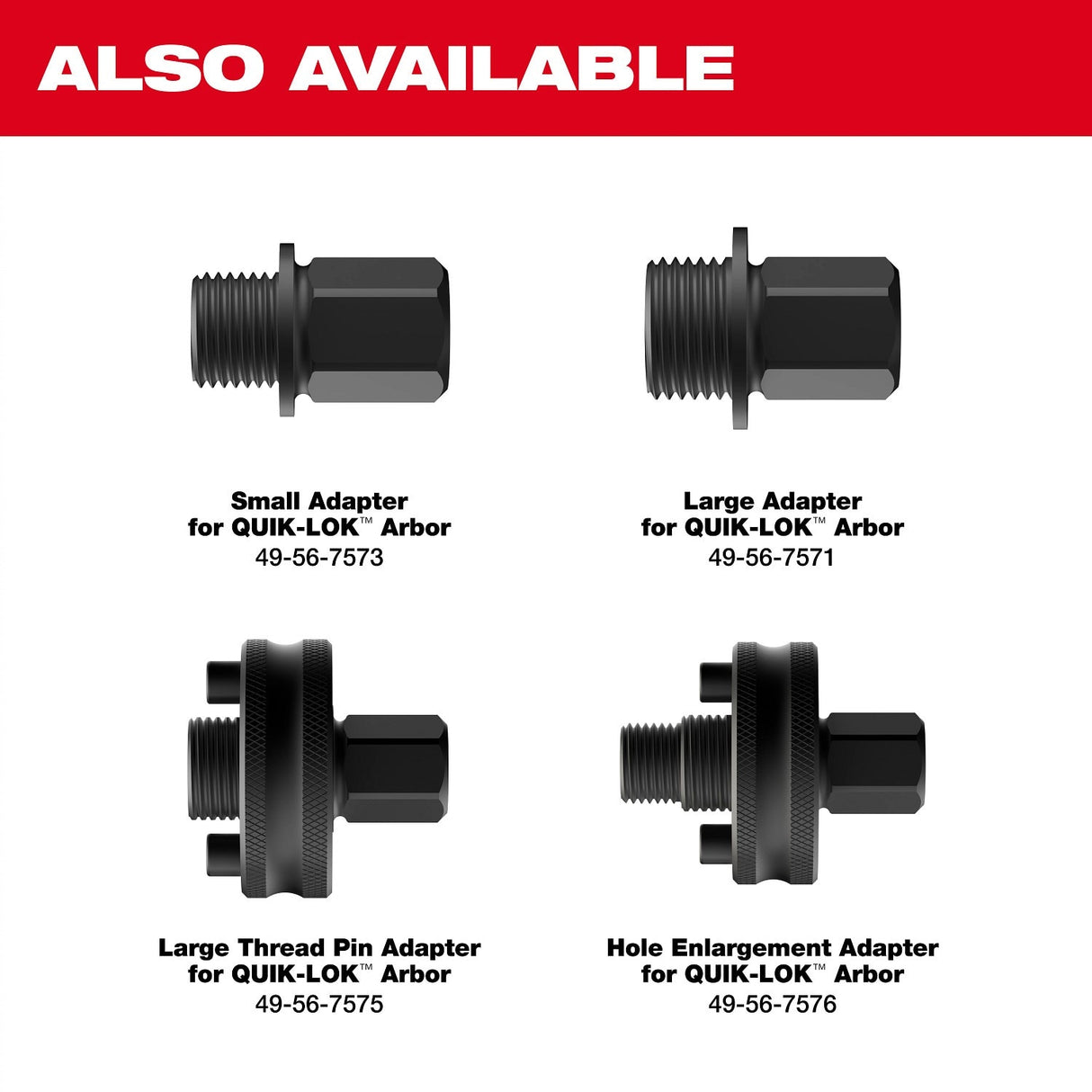Milwaukee 49-56-7555 7/16" QUIK-LOK Arbor Set (5 Piece) - 14