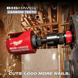 Milwaukee 49-56-9520 2-9/16" BIG HAWG Carbide Teeth Hole Saw with Arbor (2 Piece) - 6