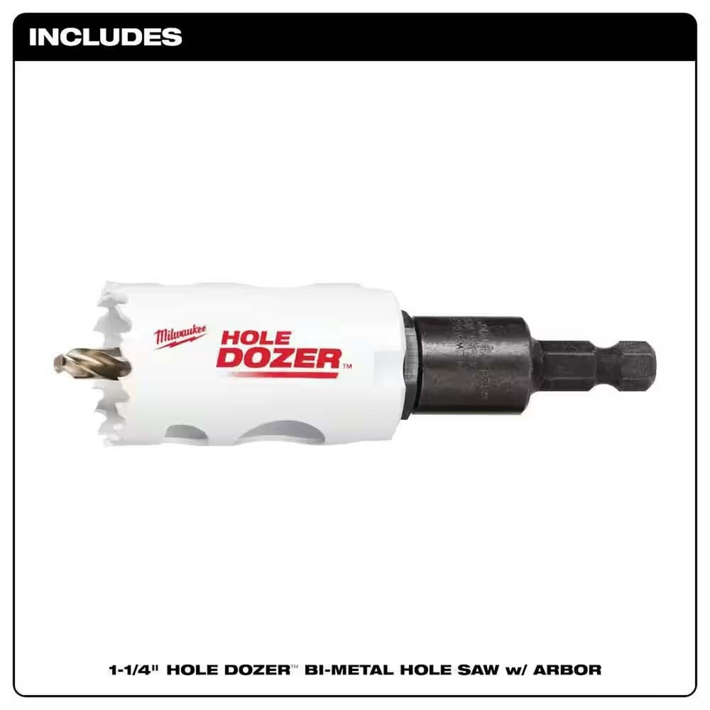 Milwaukee 49-56-9664 1-1/4" Hole Dozer Bi-Metal Hole Saw with Arbor - 3