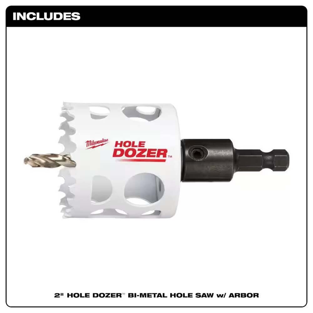 Milwaukee 49-56-9667 2" Hole Dozer Bi-Metal Hole Saw with Arbor - 2