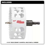 Milwaukee 49-56-9687 4-1/4" HOLE DOZER Bi-Metal Hole Saw with Arbor and Pilot Bit - 2