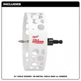 Milwaukee 49-56-9698 6" Hole Dozer Bi-Metal Hole Saw with Arbor - 3