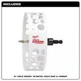 Milwaukee 49-56-9698 6" Hole Dozer Bi-Metal Hole Saw with Arbor - 3