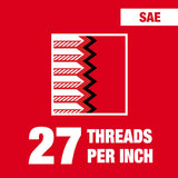 Milwaukee 49-57-5189 1/8"-27 NPT Straight Flute Taper Tap - 2