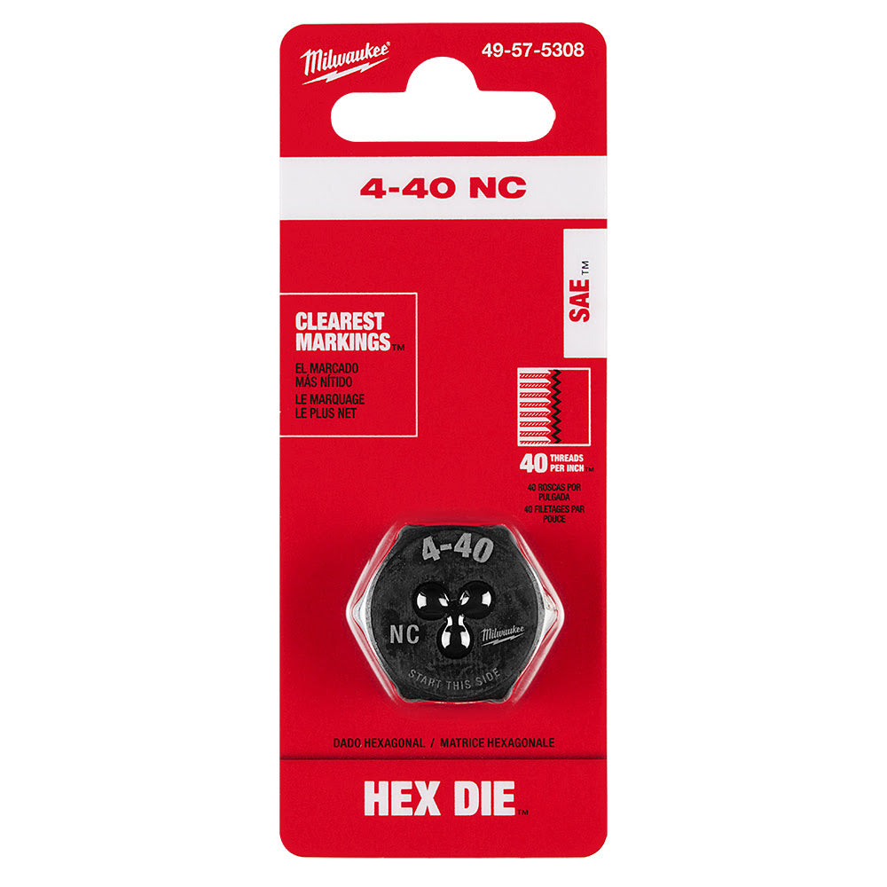 Milwaukee 49-57-5308 4-40 NC 1-Inch Hex Threading Die - 11