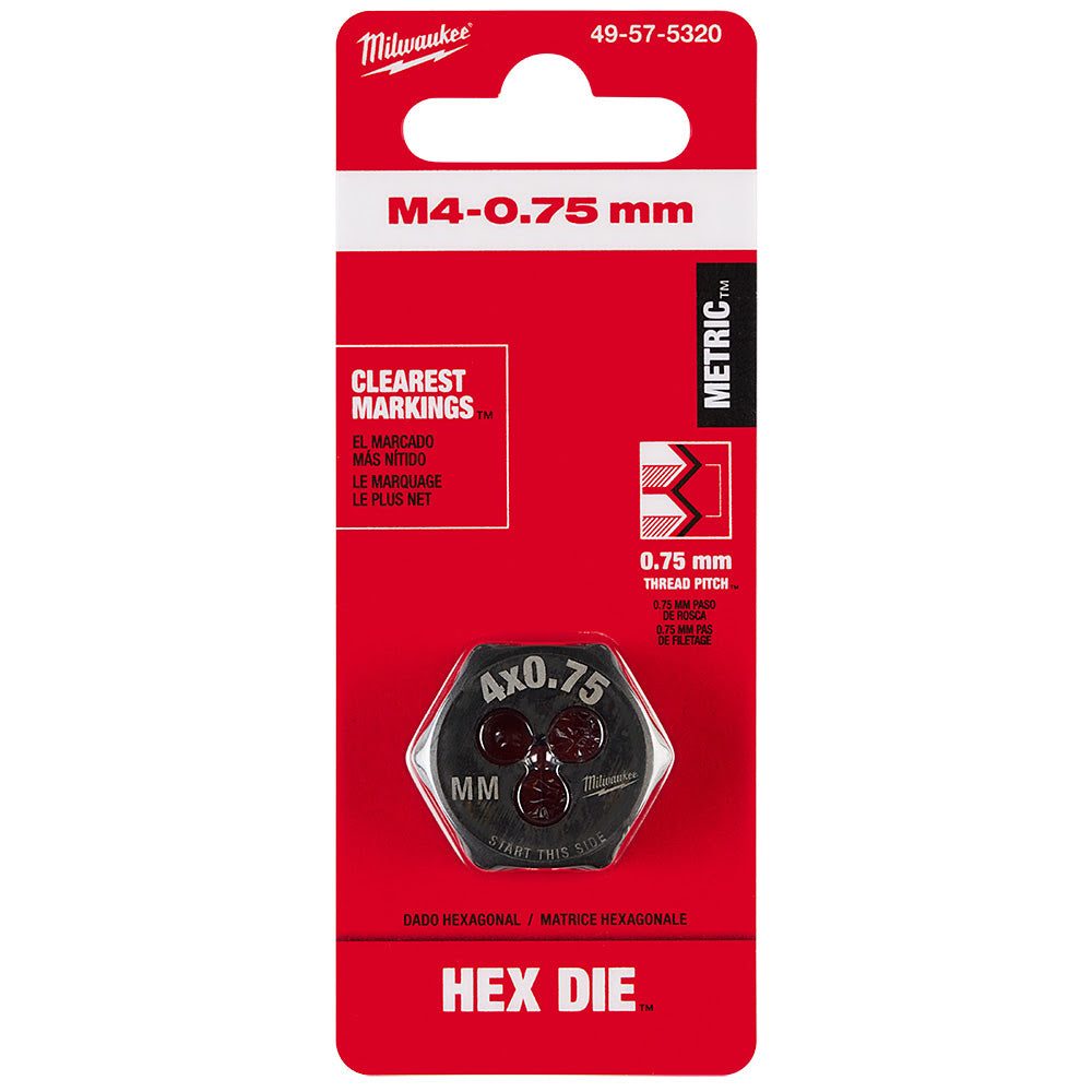 Milwaukee 49-57-5320 M4-0.75 mm 1-Inch Hex Threading Die - 11