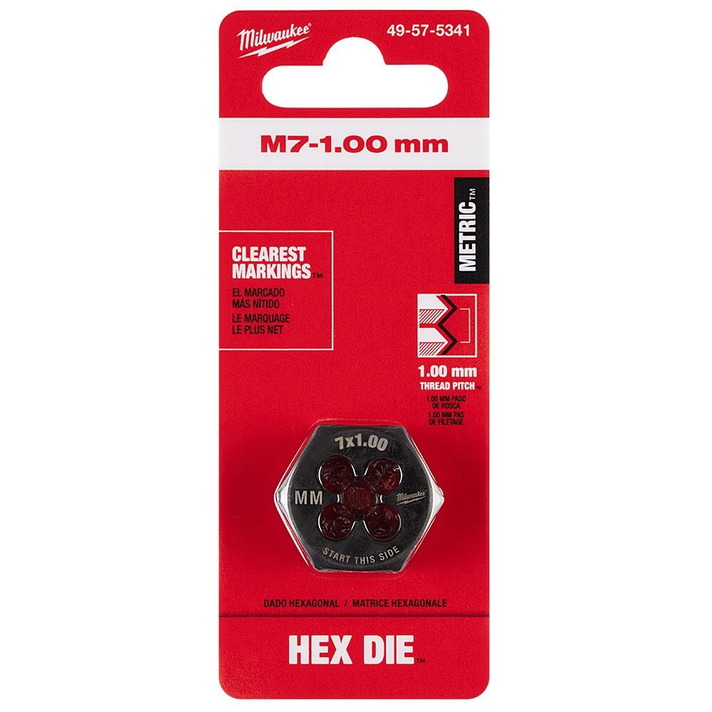 Milwaukee 49-57-5341 M7-1.00 mm 1-Inch Hex Threading Die - 11