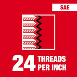 Milwaukee 49-57-5344 5/16"-24 NF 1-Inch Hex Threading Die - 2