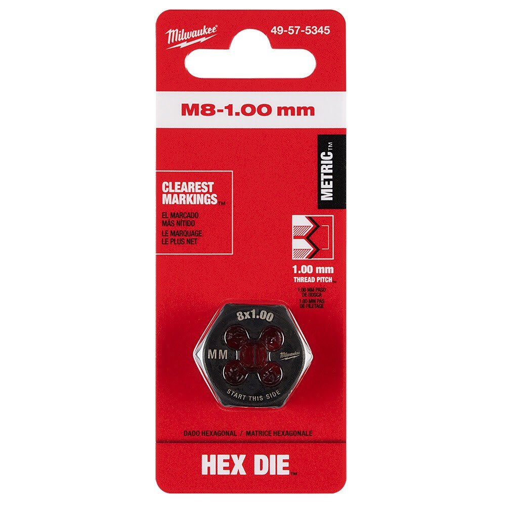 Milwaukee 49-57-5345 M8-1.00 mm 1-Inch Hex Threading Die - 11