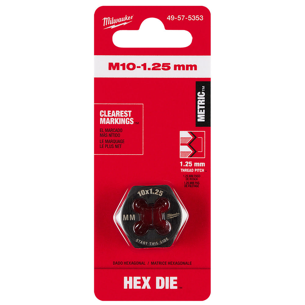 Milwaukee 49-57-5353 M10-1.25 mm 1-Inch Hex Threading Die - 11