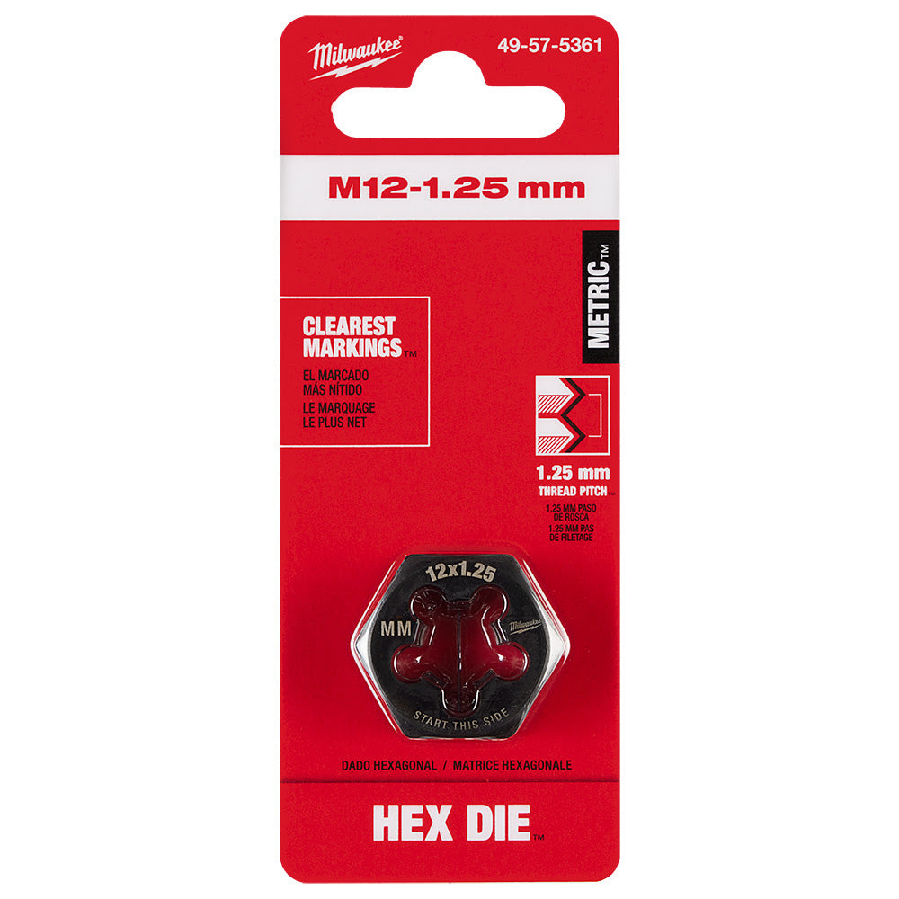 Milwaukee 49-57-5361 M12-1.25 mm 1-Inch Hex Threading Die - 11