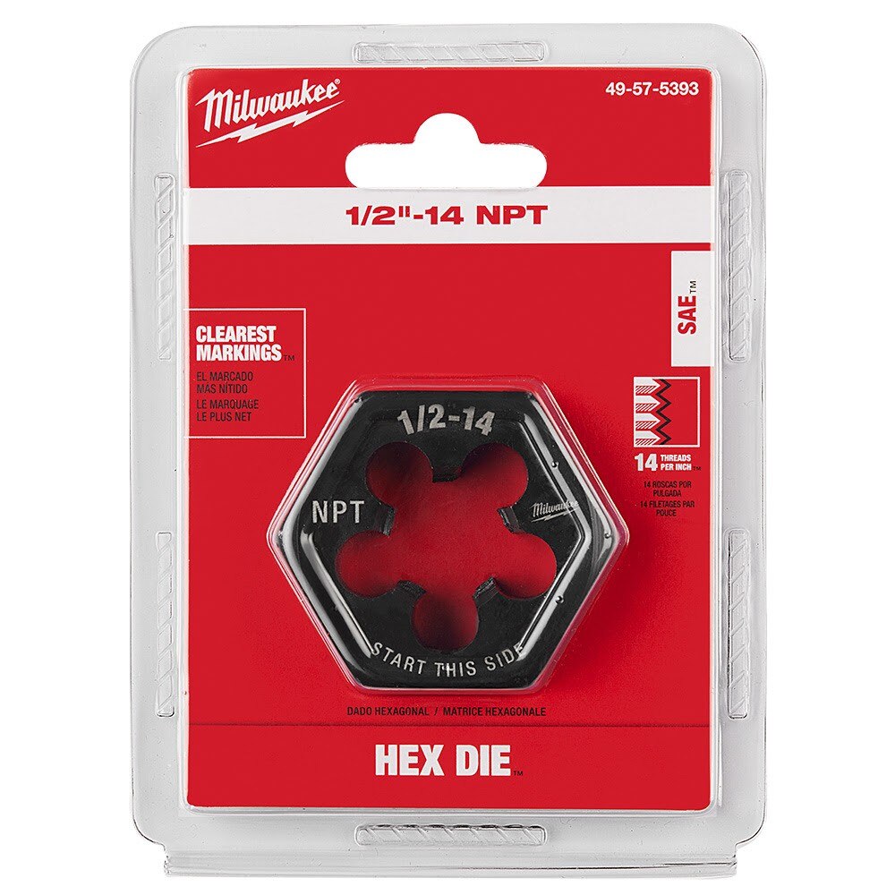 Milwaukee 49-57-5393 1/2"-14 NPT 2-1/6" Hex Threading Die - 8