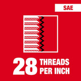 Milwaukee 49-57-5538 1/4"-28 NF Straight Flute Plug Tap & #3 Drill Bit - 2