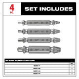 Milwaukee 49-57-9001 M2 Steel Screw Extractor Set 4PC - 3