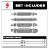 Milwaukee 49-57-9001 M2 Steel Screw Extractor Set 4PC - 3