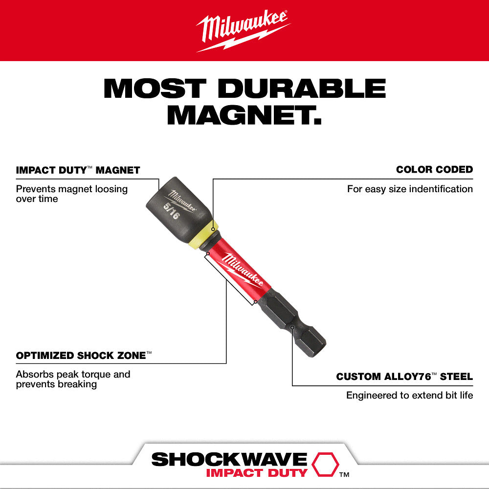 Milwaukee 49-66-4538 SHOCKWAVE Impact Duty 9/16" x 2-9/16" Magnetic Nut Driver - 2