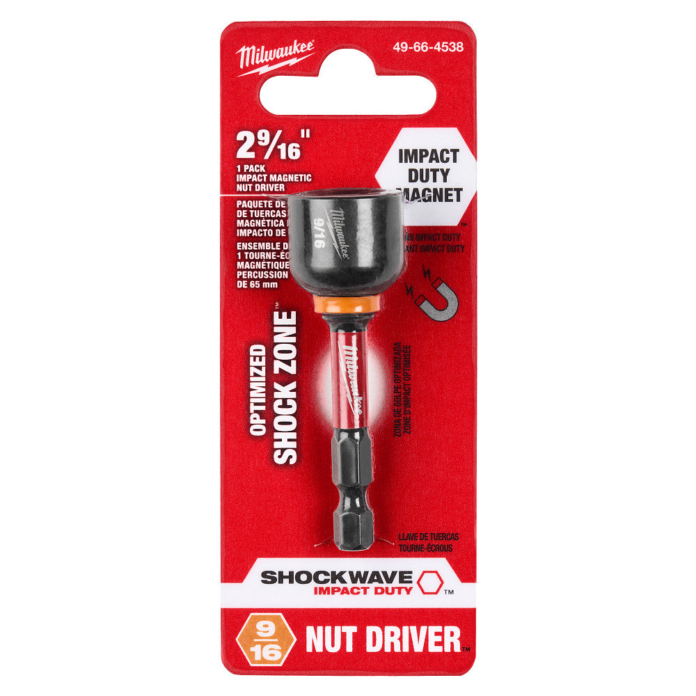 Milwaukee 49-66-4538 SHOCKWAVE Impact Duty 9/16" x 2-9/16" Magnetic Nut Driver - 9